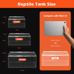 AZV unbreakable polycarbonate tank offering durable, crystal-clear viewing for reptiles.