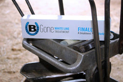 B Gone White Line Treatment label visible on easy-squeeze bottle for user-friendly hoof care.