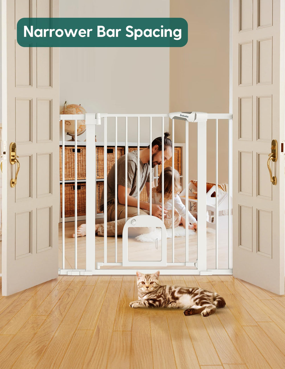 BABELIO auto-close feature — one-handed operation while supervising at the doorway