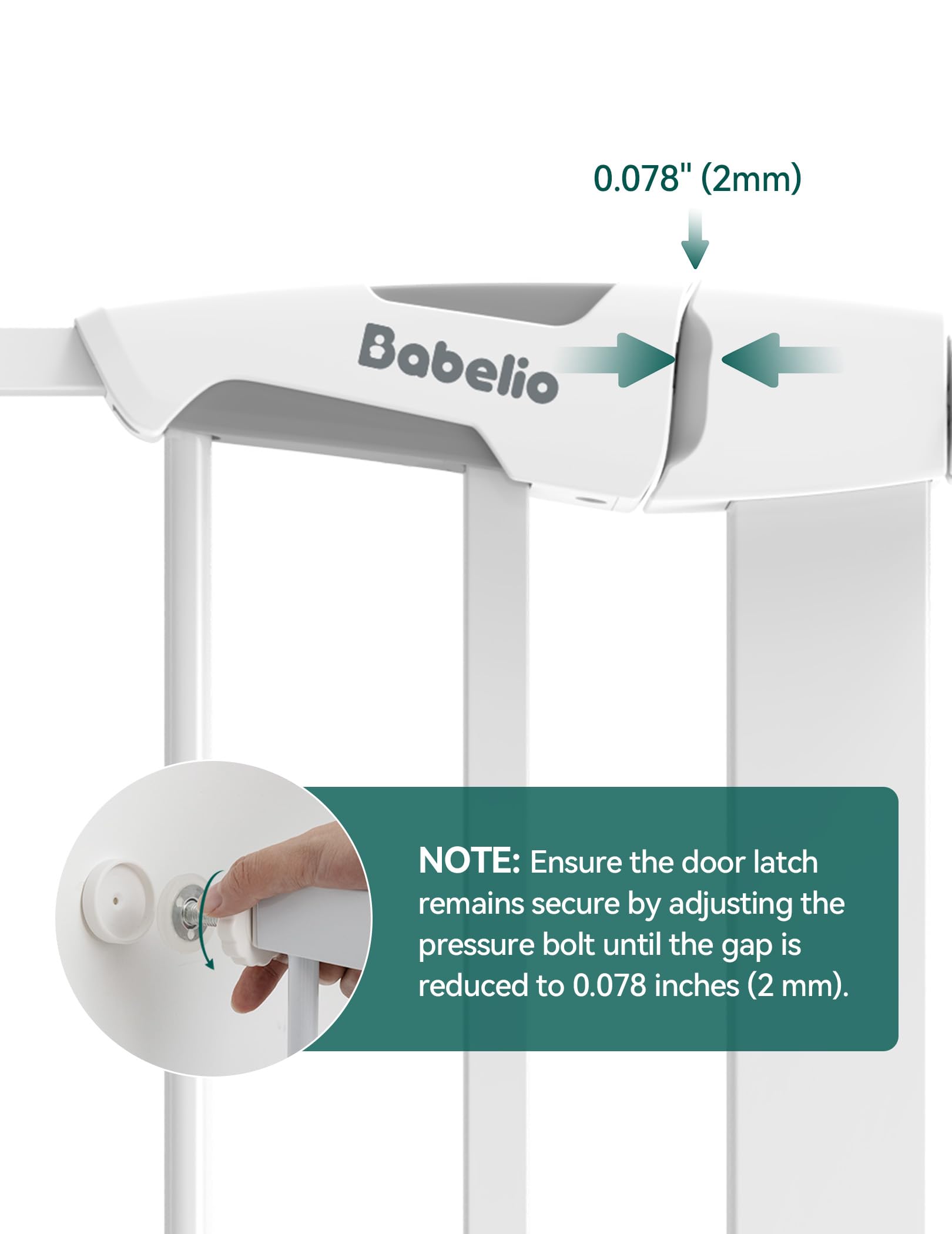 BABELIO 2 extensions included — wide 29-43 inch fit for larger spaces