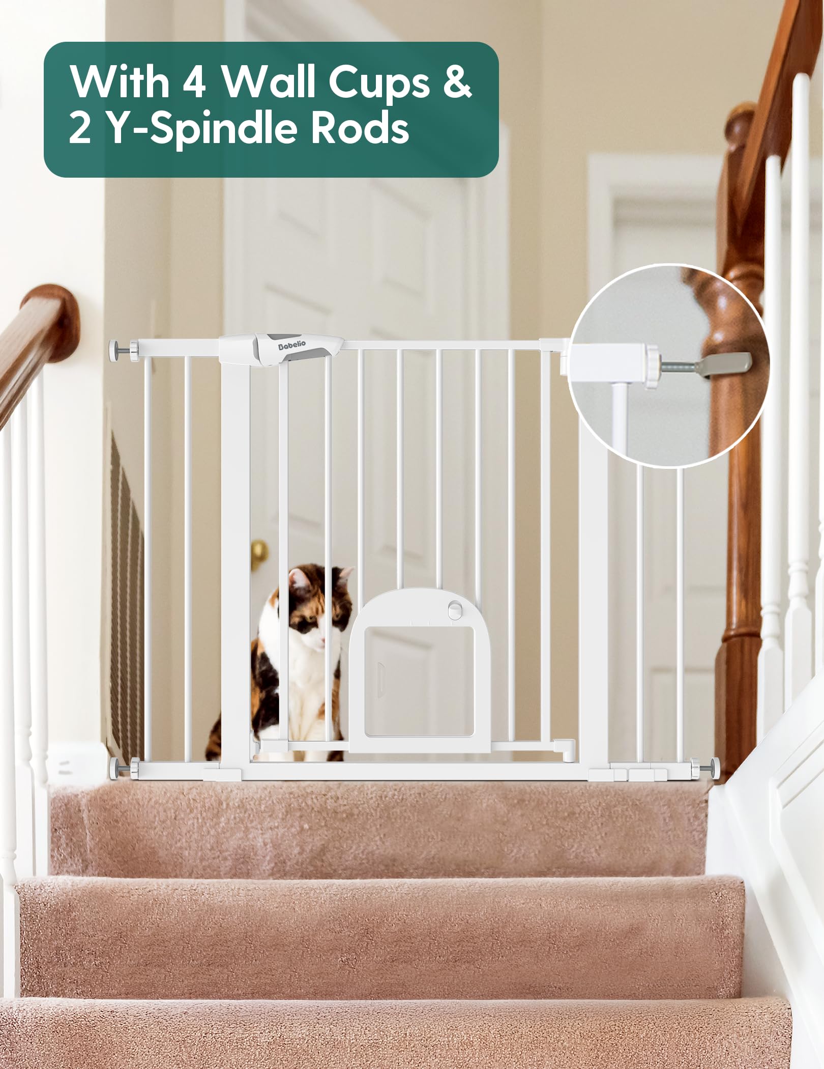 BABELIO wall cups included — secure pressure mounting without wall damage