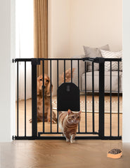 Babelio Auto Close Baby Gate front view, sturdy steel for doorway safety.