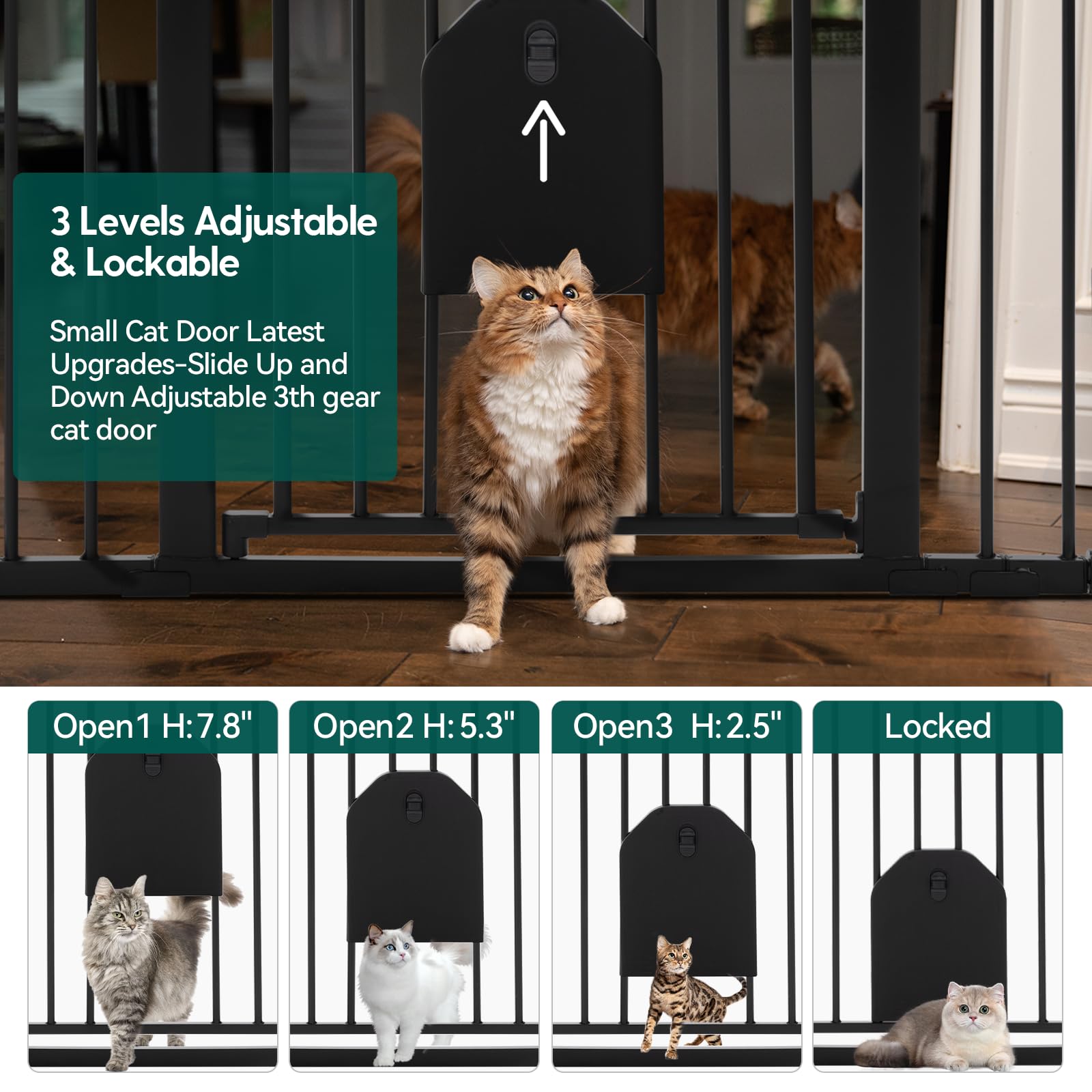 Babelio Auto Close Baby Gate installed on stairs, secure and adjustable.