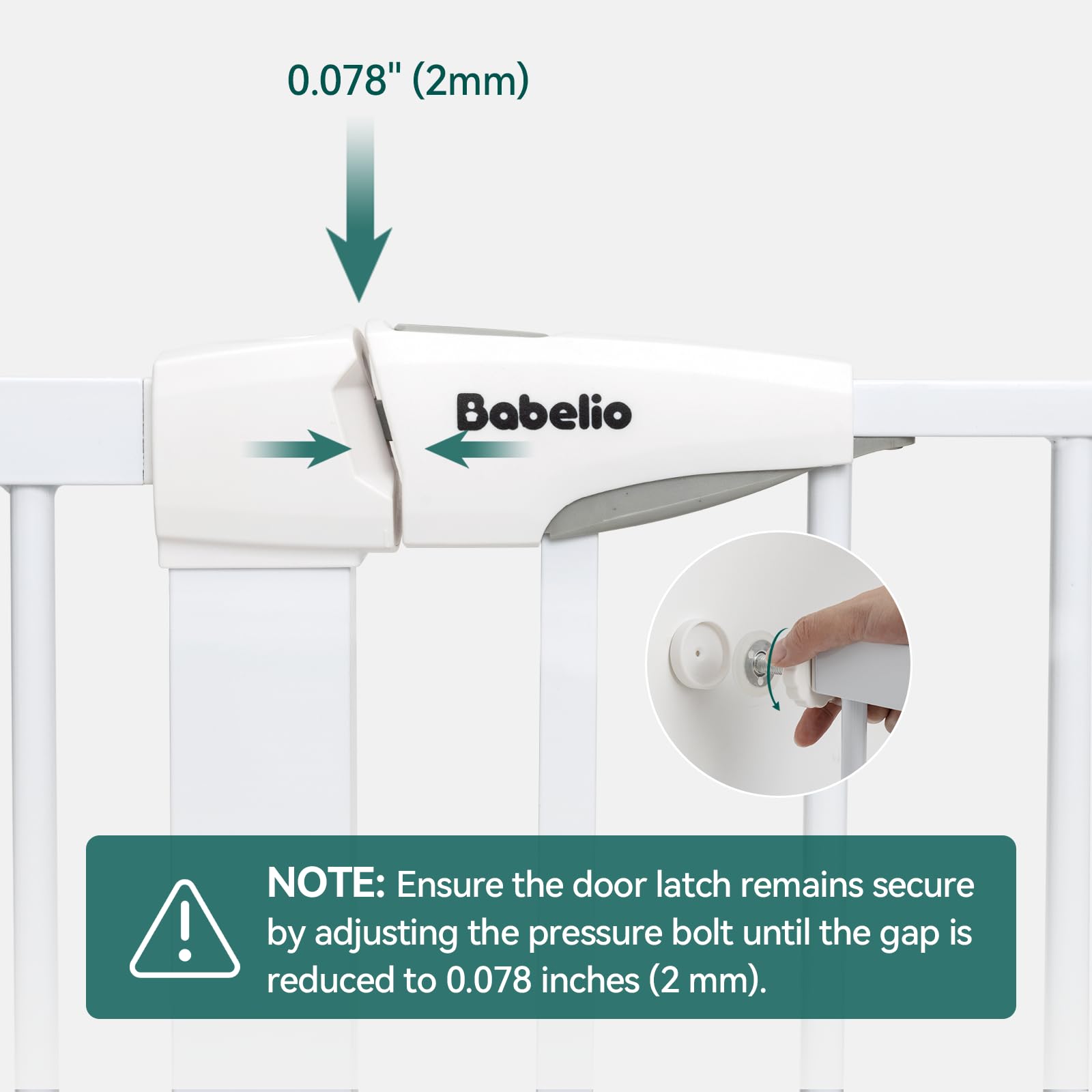 BABELIO baby gate double-lock design adds child safety and peace of mind.