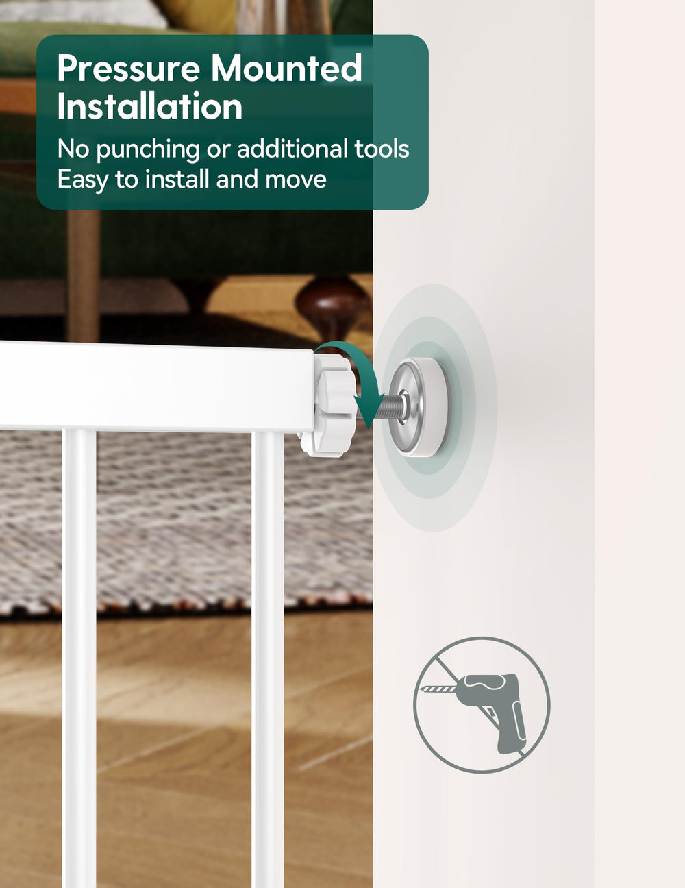 BABELIO baby gate extensions 2-7in 5-5in shows flexible sizing.