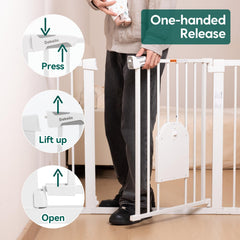 BABELIO babelio-baby-gate-two-way-swing-auto-close features safe bidirectional access and auto-close