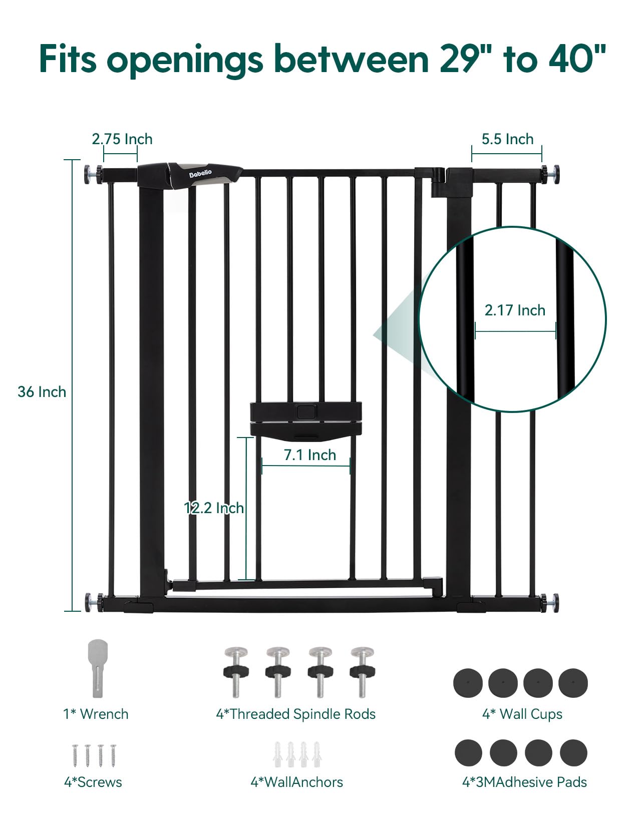 BABELIO cat door 7.5x12 inches enables small pets to pass easily.