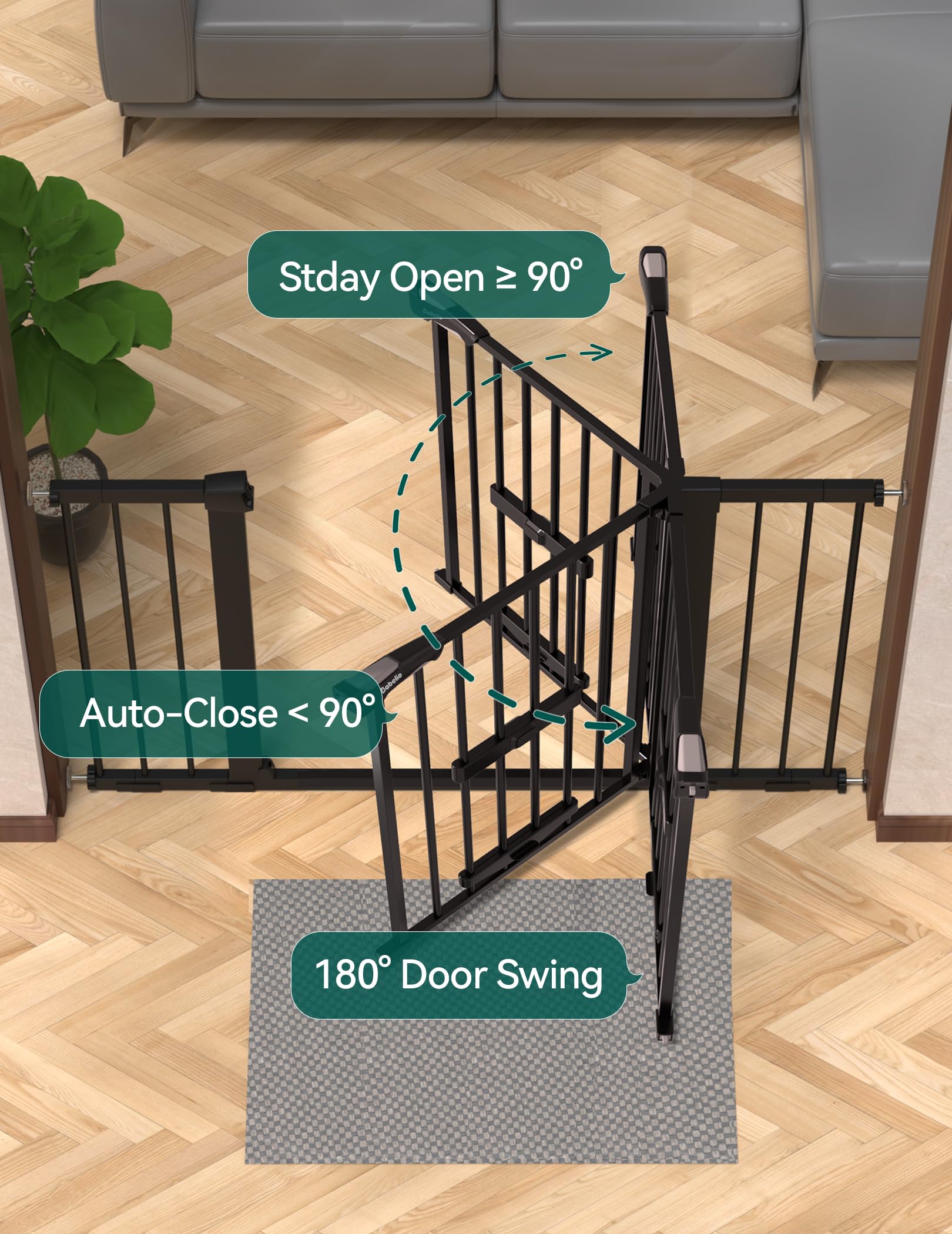 BABELIO pressure-mount install shows quick, drill-free setup.