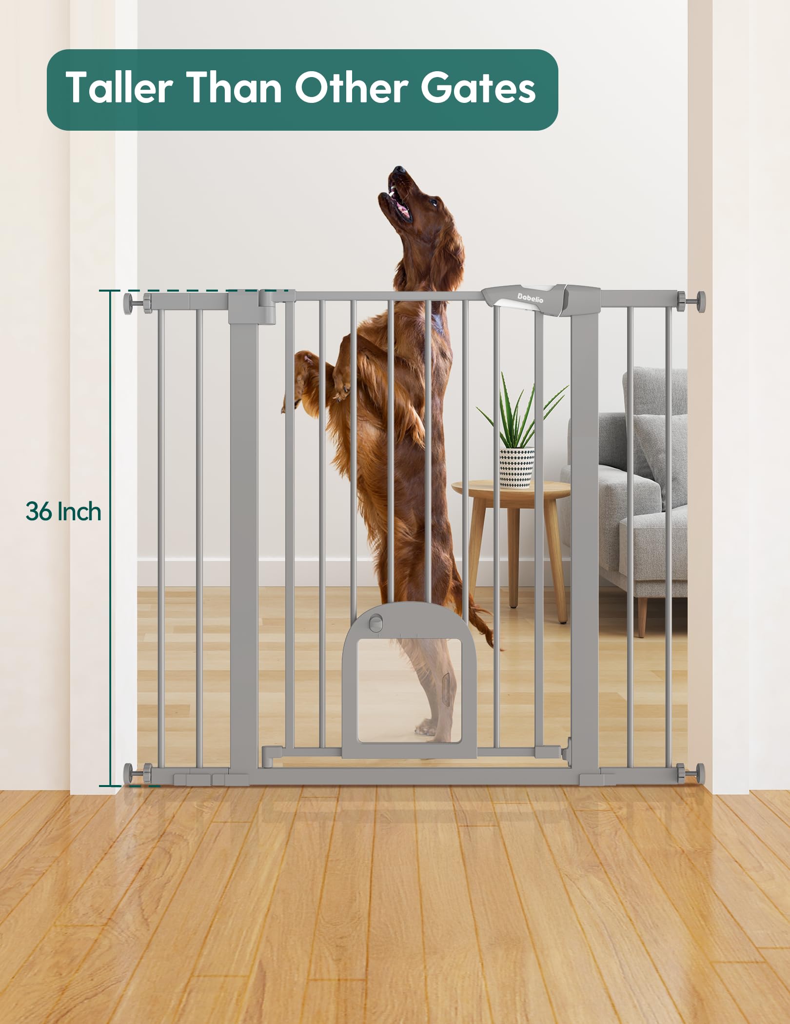 BABELIO upgraded cat door adjustable left-right for small pets.