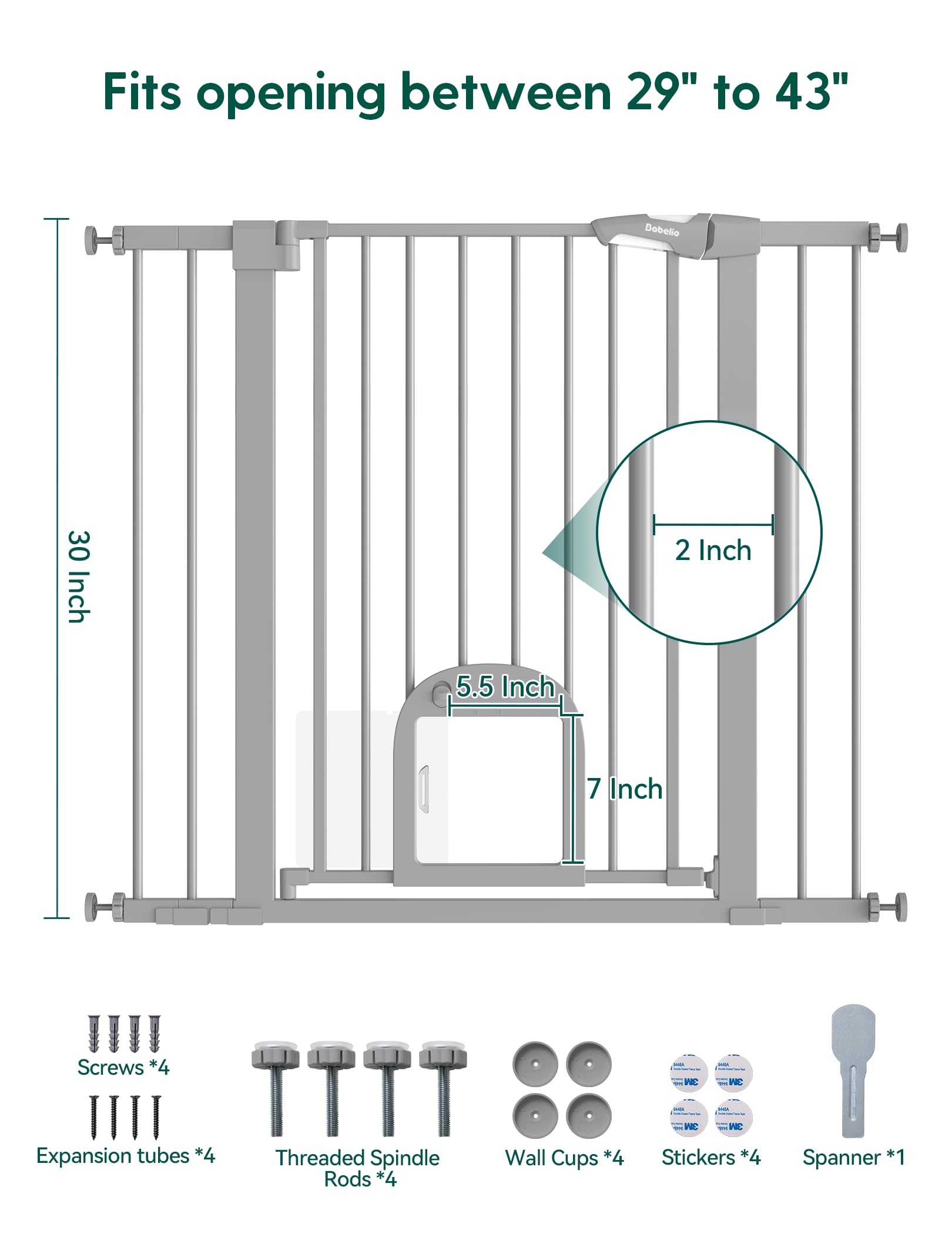 BABELIO wall cups and hardware included for quick secure mounting.