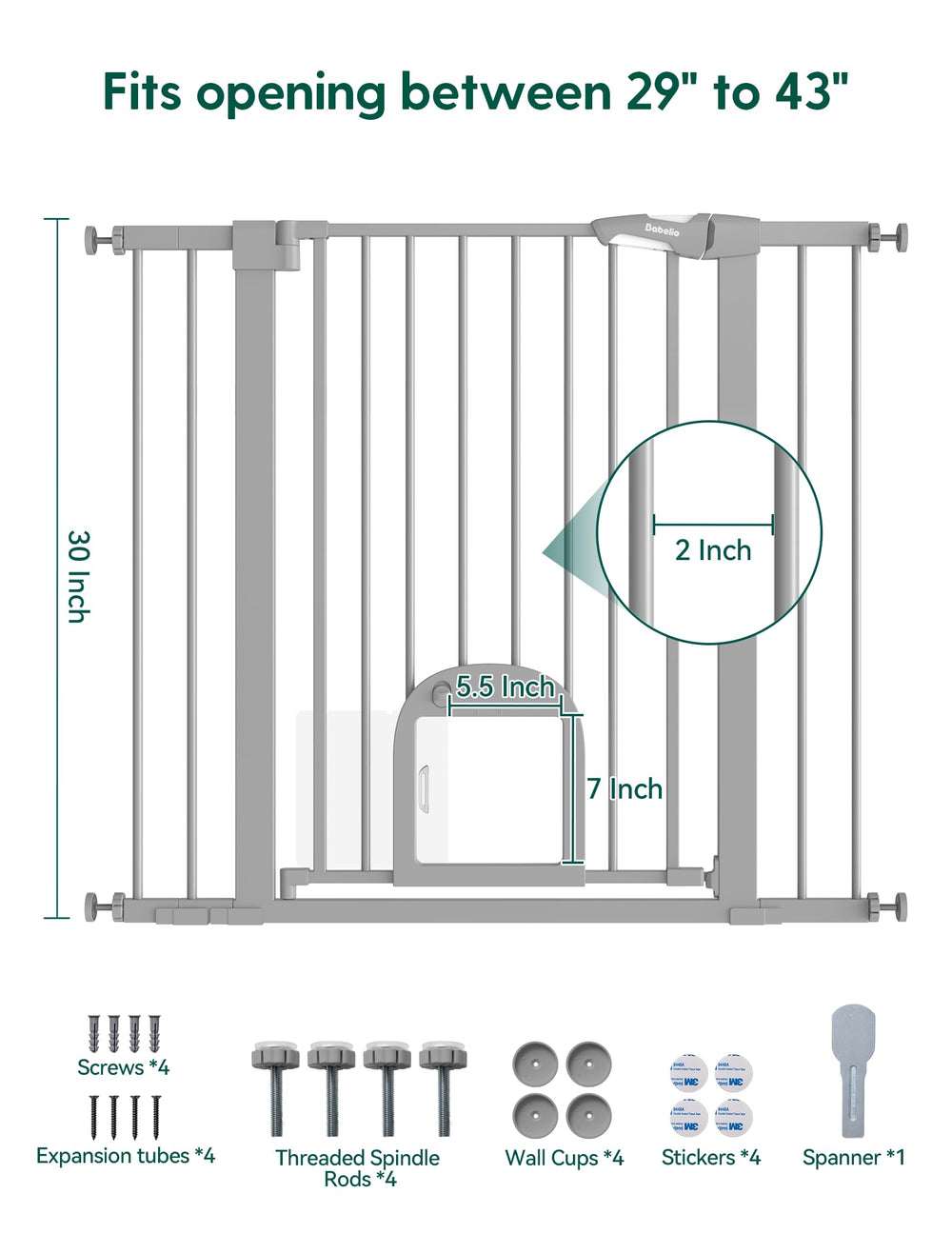 BABELIO wall cups and hardware included for quick secure mounting.
