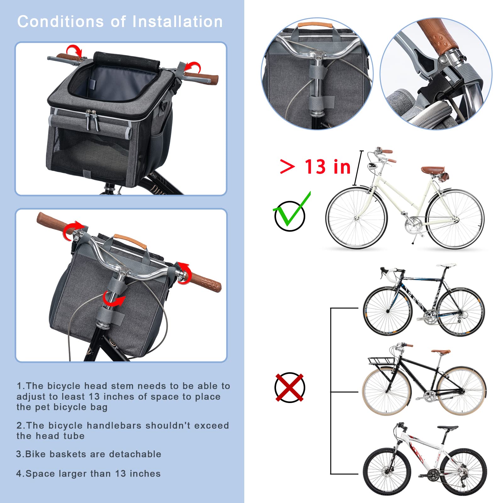 BABEYER dog bike basket breathable mesh promotes airflow for comfortable on-the-go adventures.