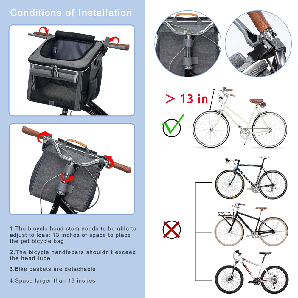 BABEYER dog bike basket breathable mesh promotes airflow for comfortable on-the-go adventures.