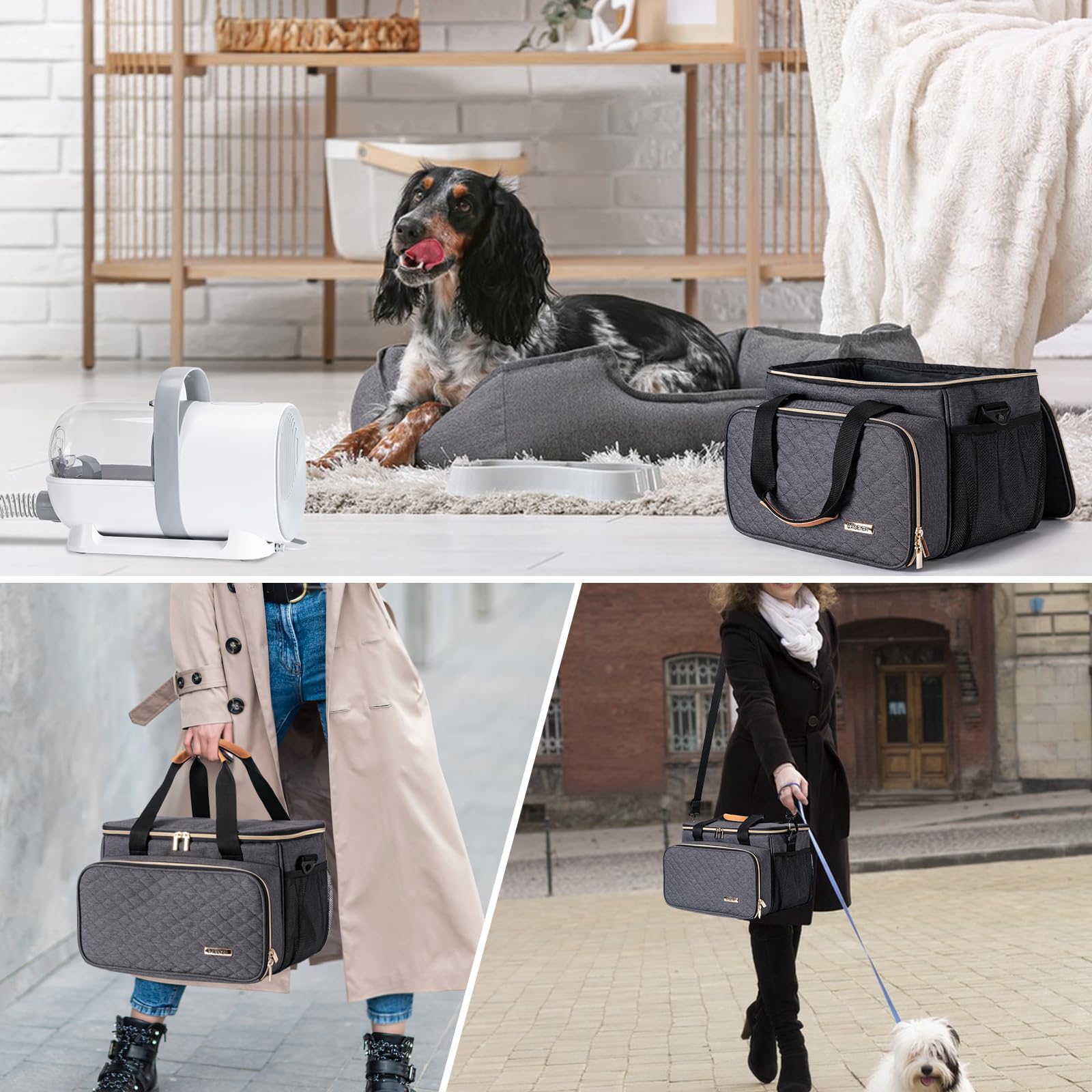 BABEYER dog grooming bag travel-ready keeps tools organized on the go.