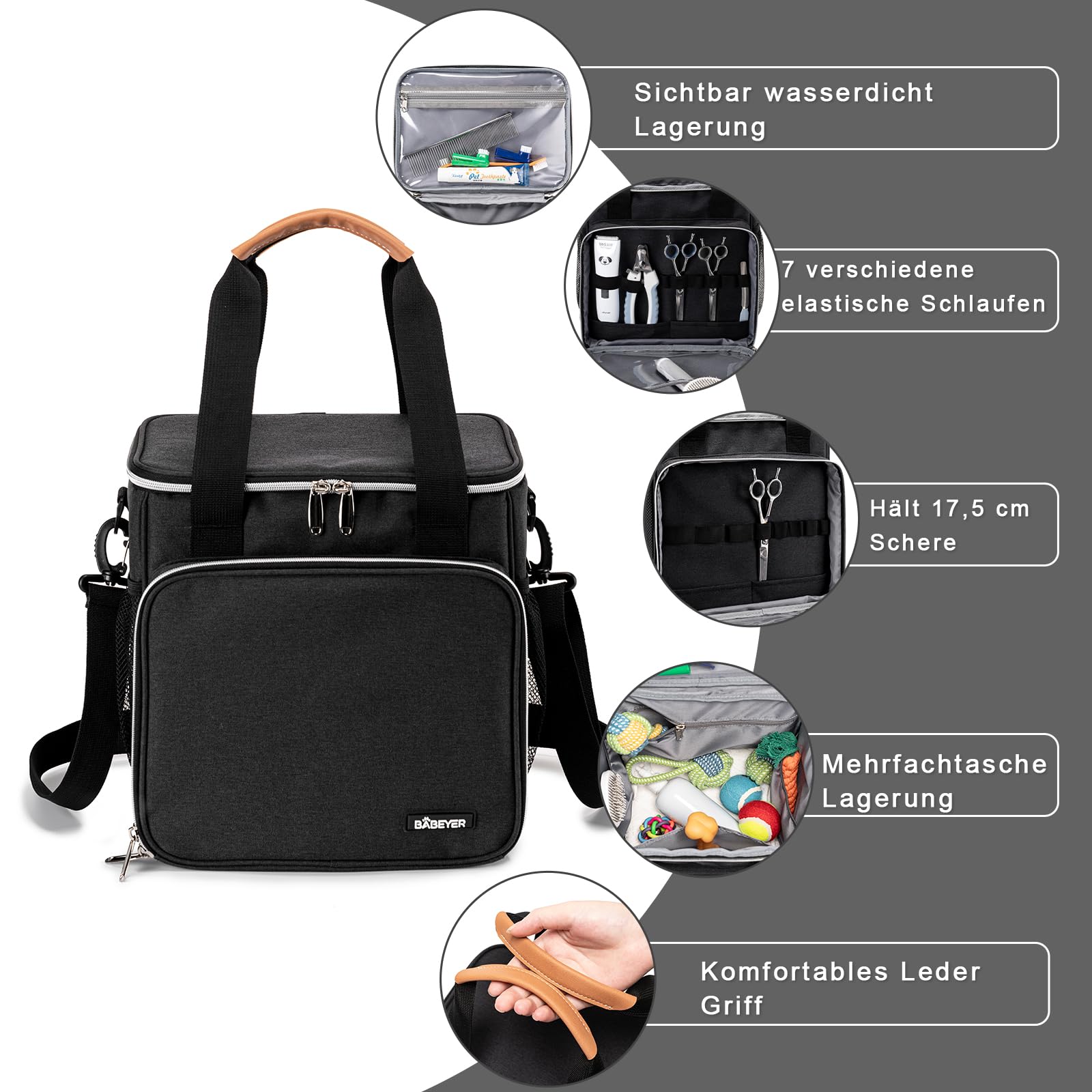 BABEYER Bag top pocket shown for small tools quick access and visibility.