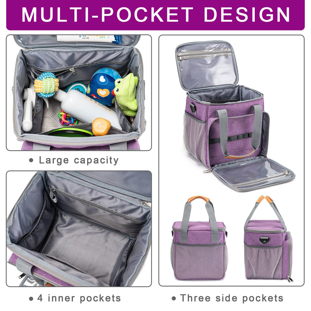 BABEYER Pet Grooming Tote tool slots keep scissors and clippers neatly organized