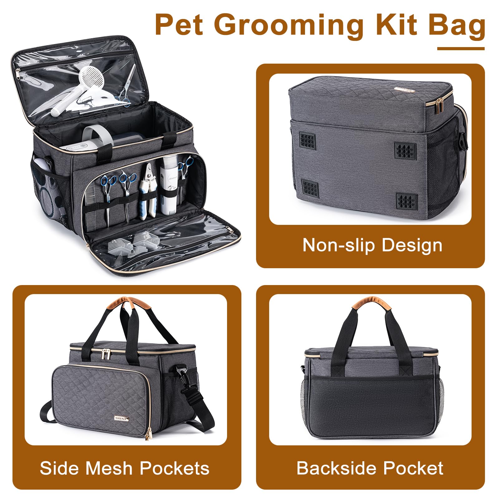 BABEYER dog grooming vacuum bag water-resistant material withstands daily use.