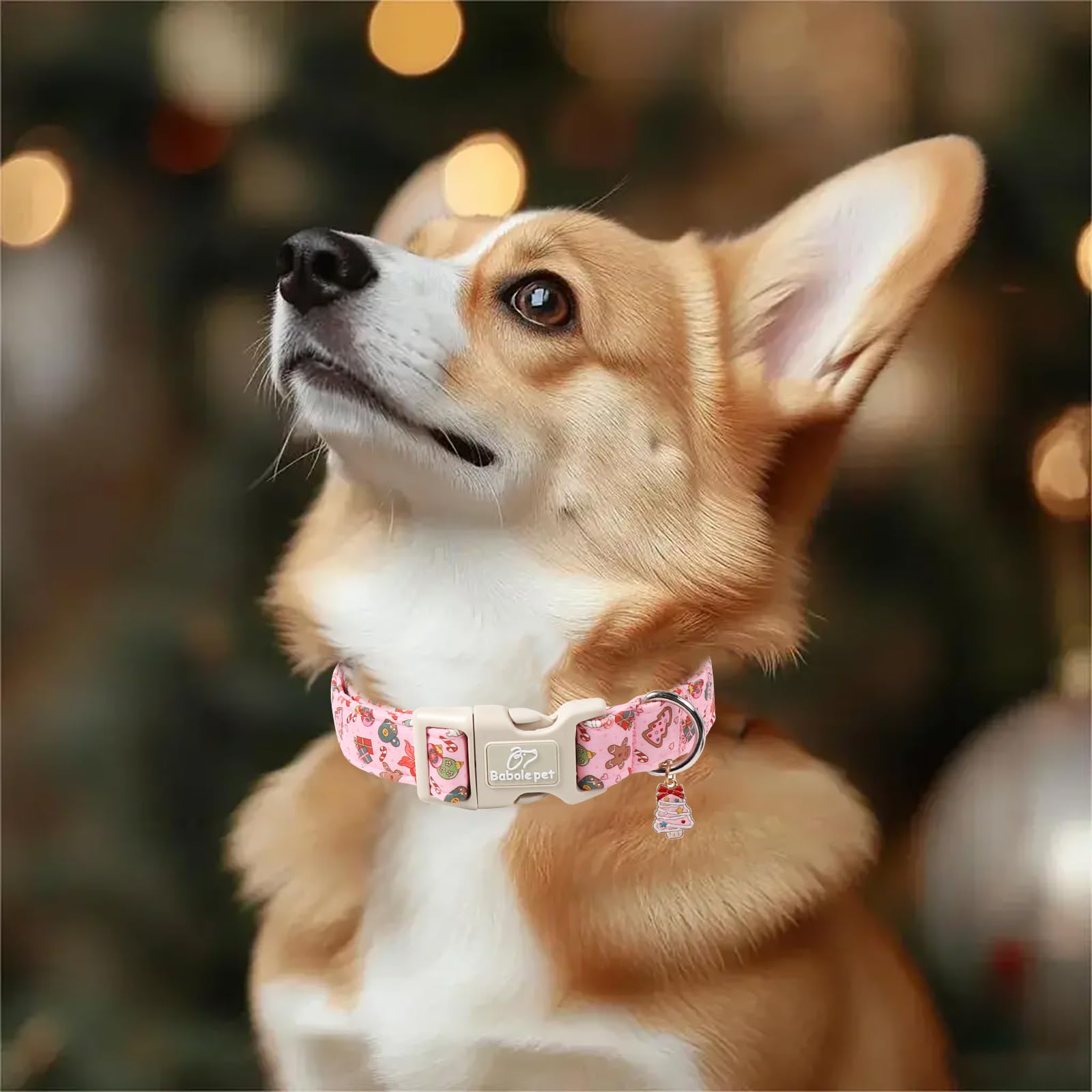 Babole Pet Christmas collar lightweight charm adds cute holiday flair