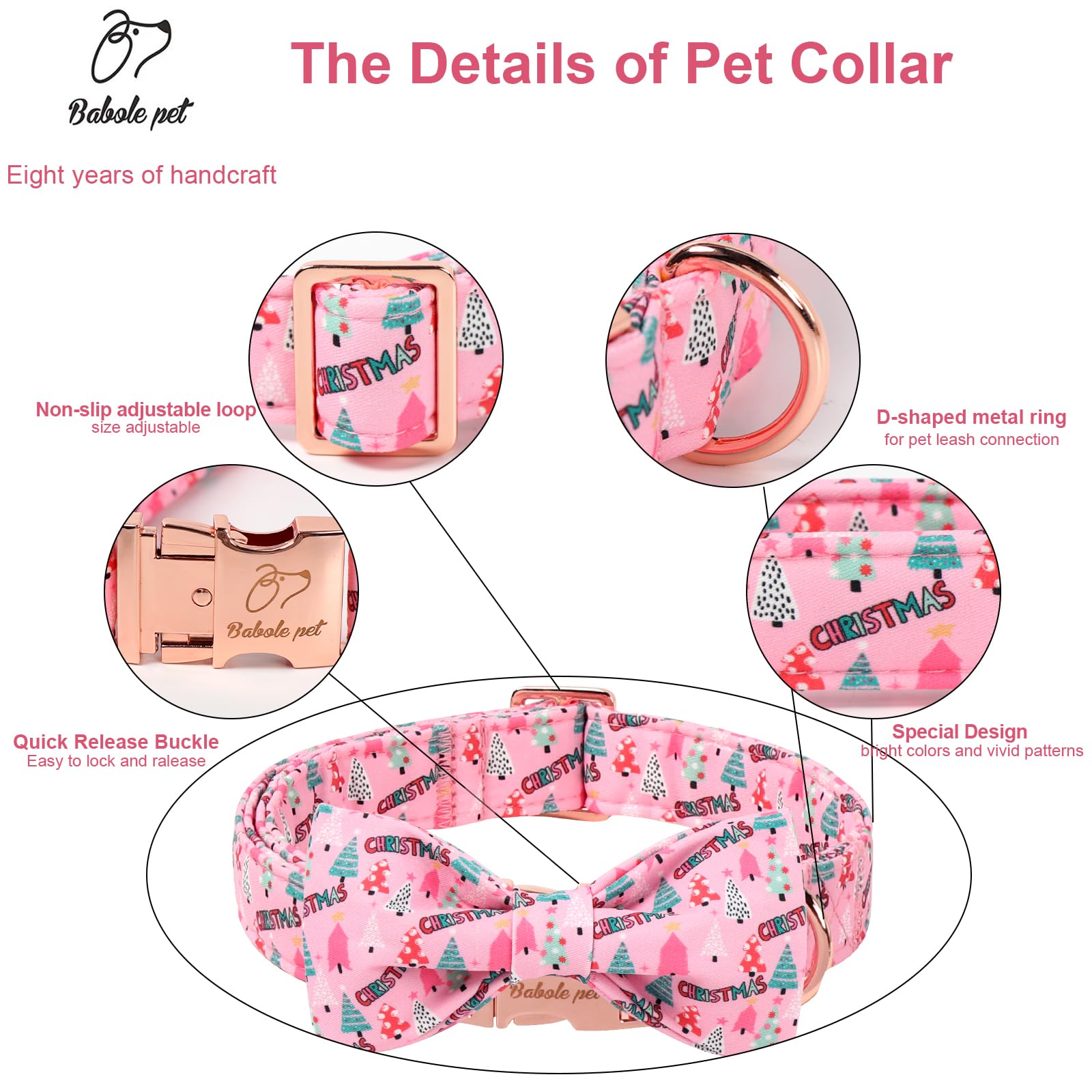 Babole Pet durable cotton-polyester collar designed for daily wear and outdoor adventures.