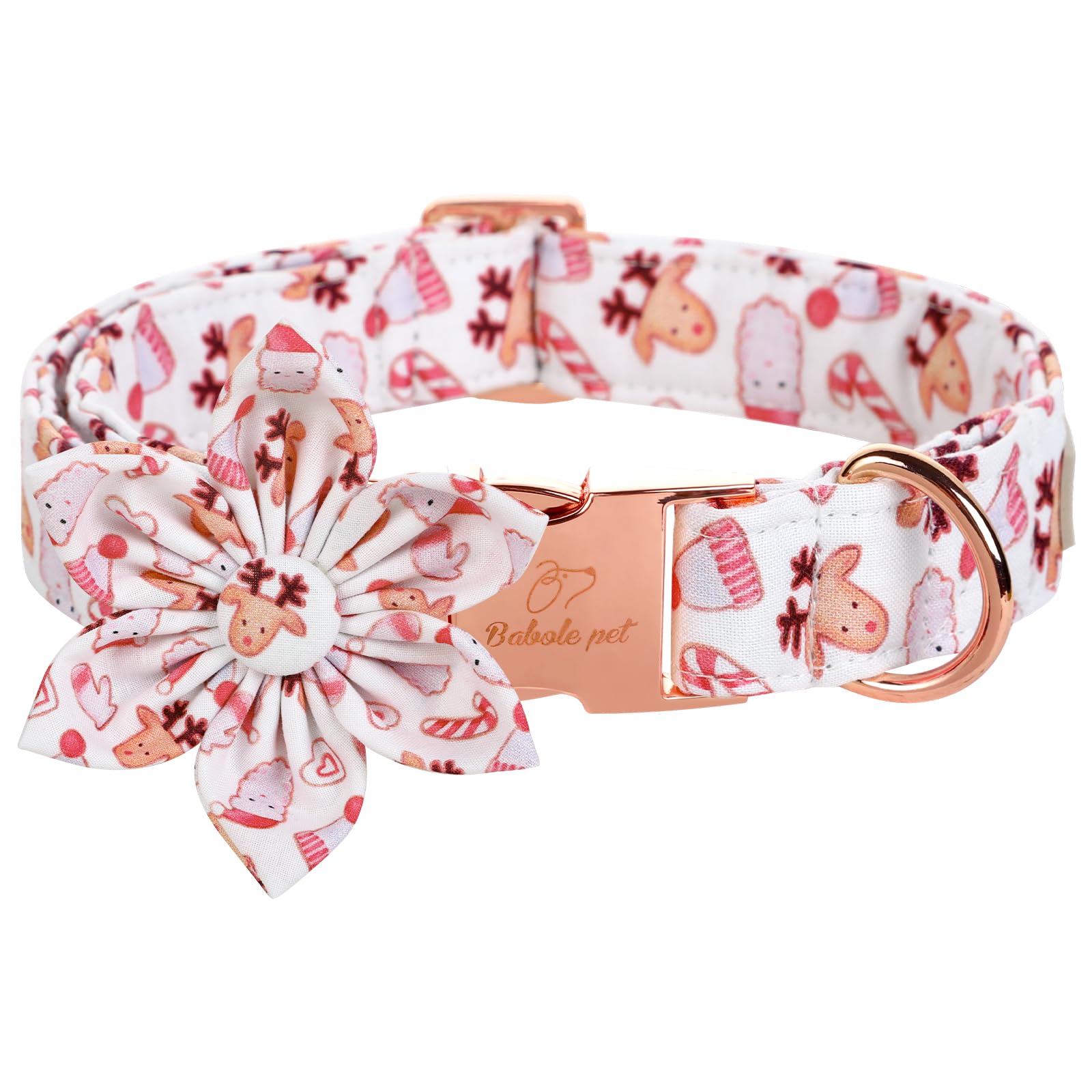 Babole Pet Christmas collar with flower bow festive look for holiday photos