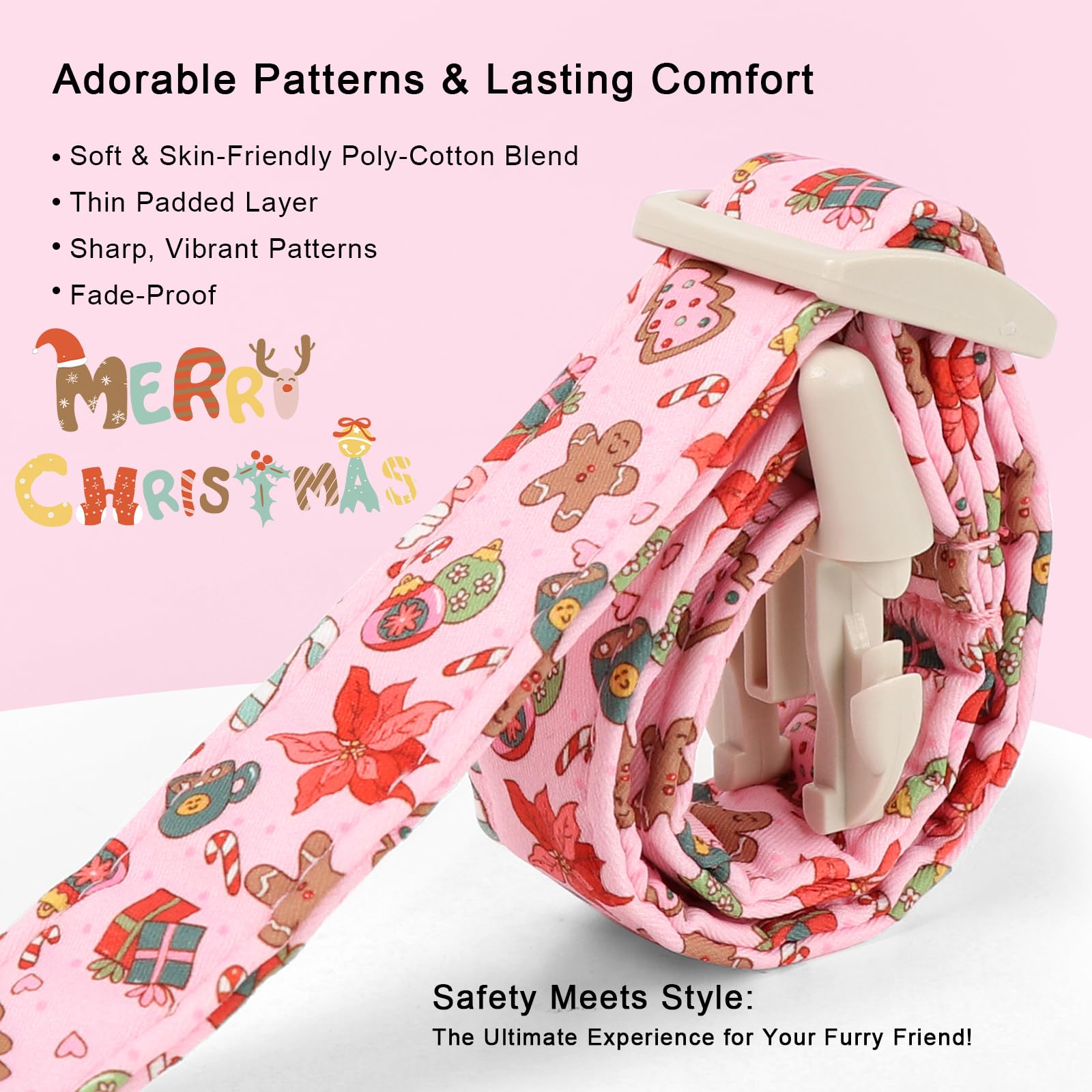 Babole Pet Christmas collar quick release buckle for easy on off daily wear