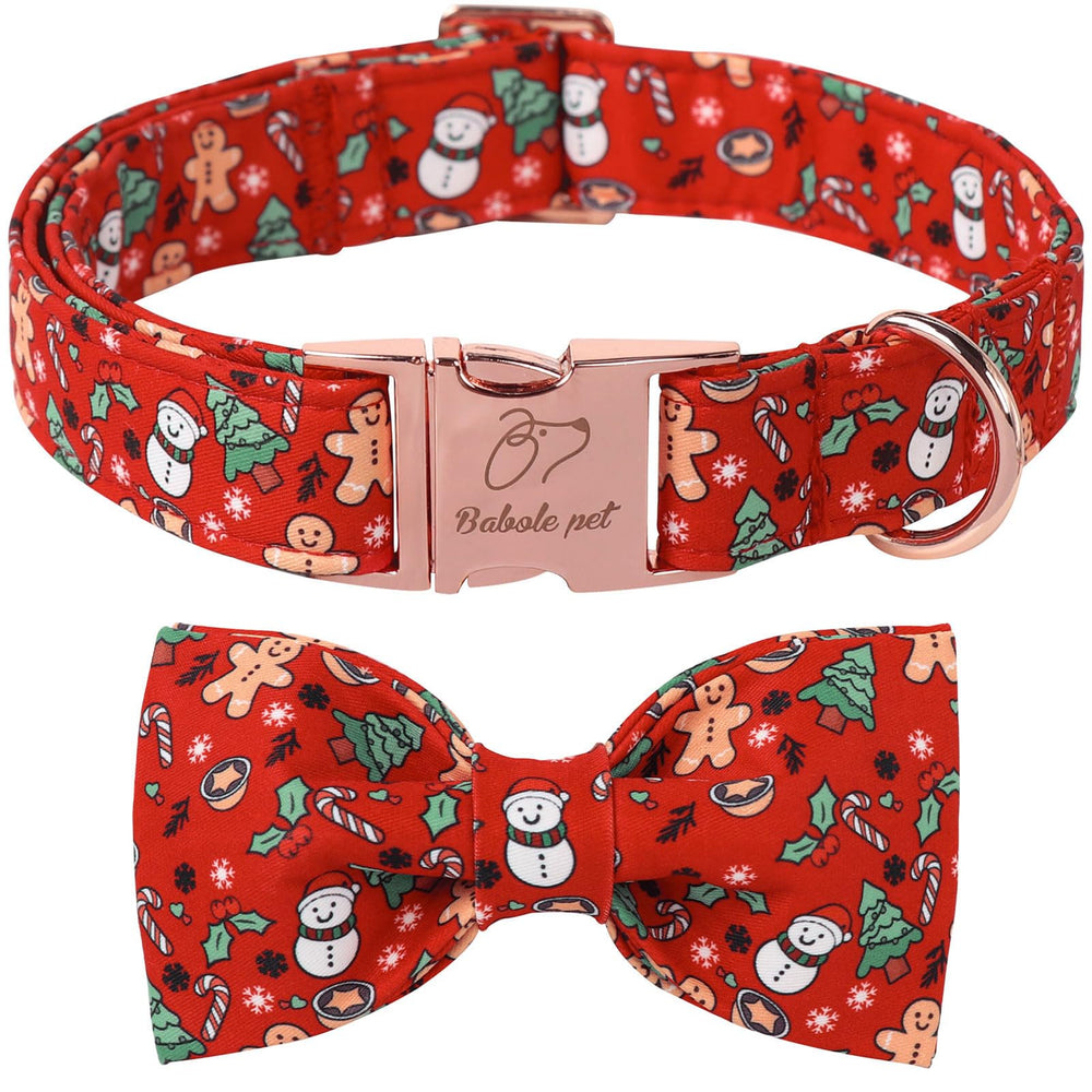Babole Pet Christmas snowman pattern collar for festive walks and photo moments