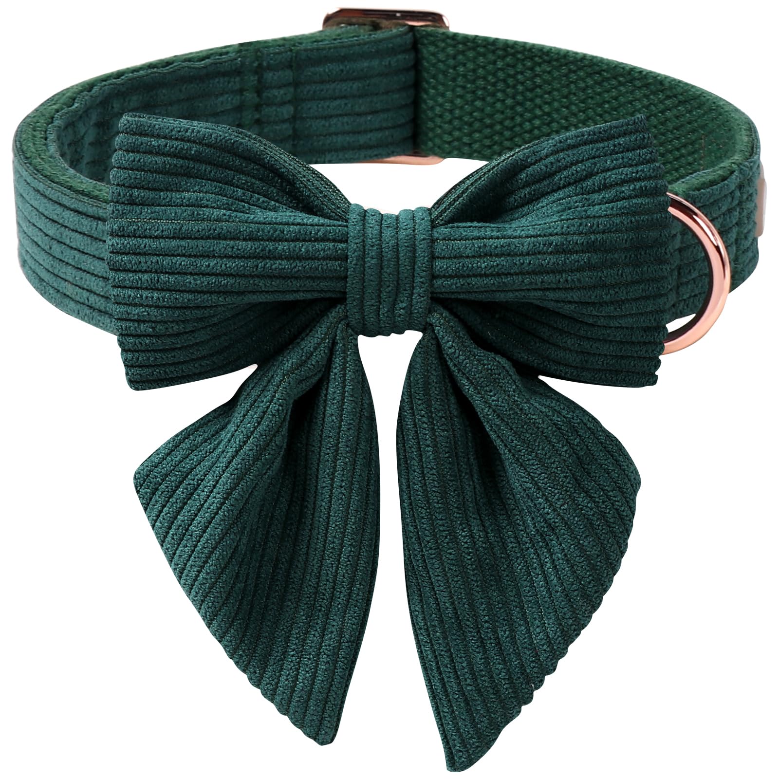 Babole Pet corduroy dog collar with laday bow XS—adjustable fit for growing dogs