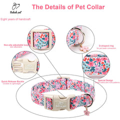 Babole Pet pastel wildflowers collar features a quick-release buckle for easy on-and-off