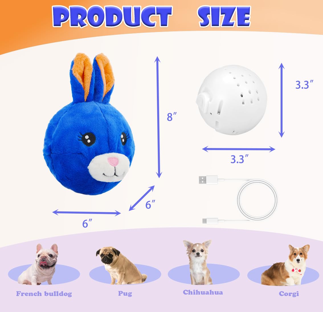 BABOLI indoor-outdoor toy ideal for chasing, barking-back interactions and energy burn.