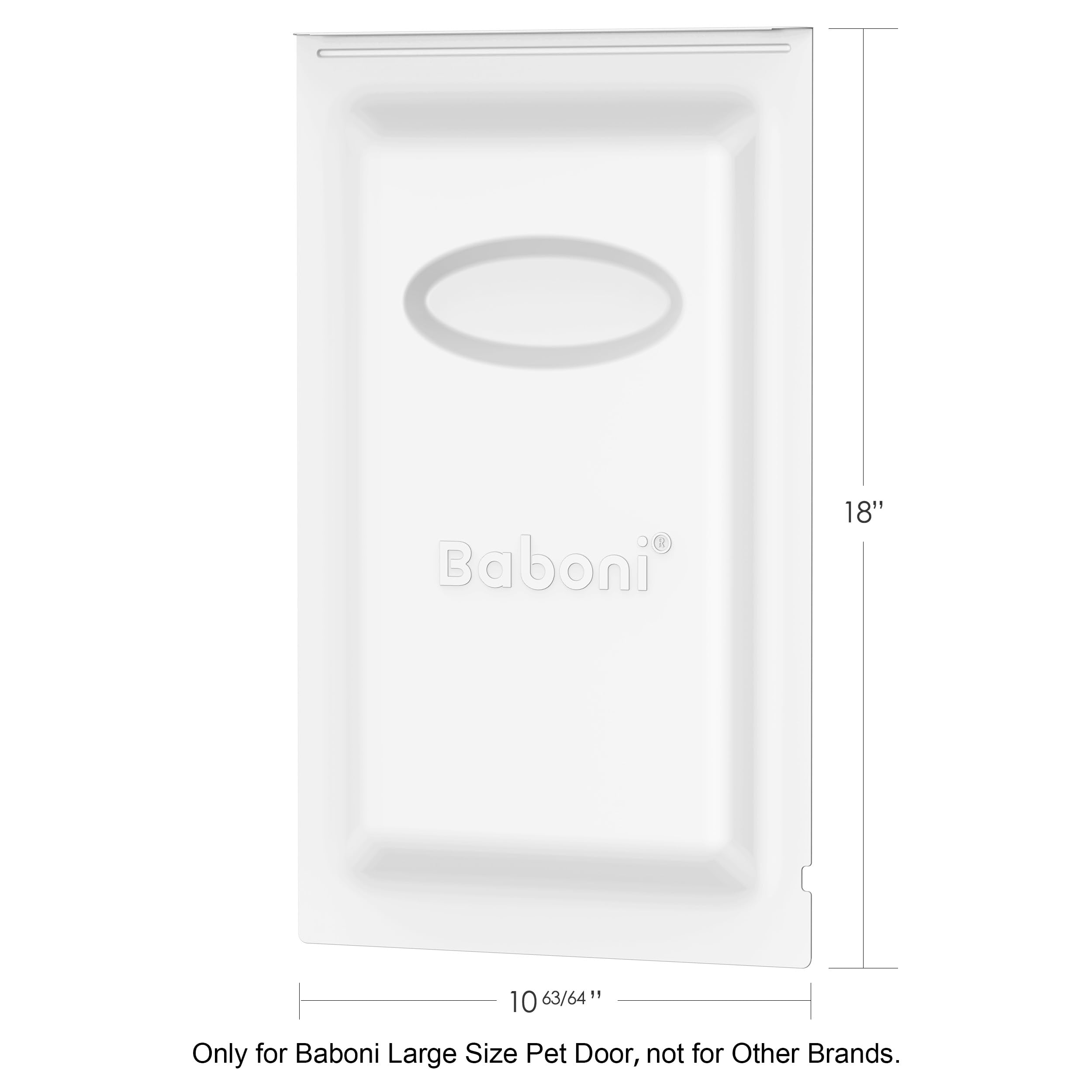 Baboni closing panel – side view demonstrates rust-proof metal design for wall mounting.
