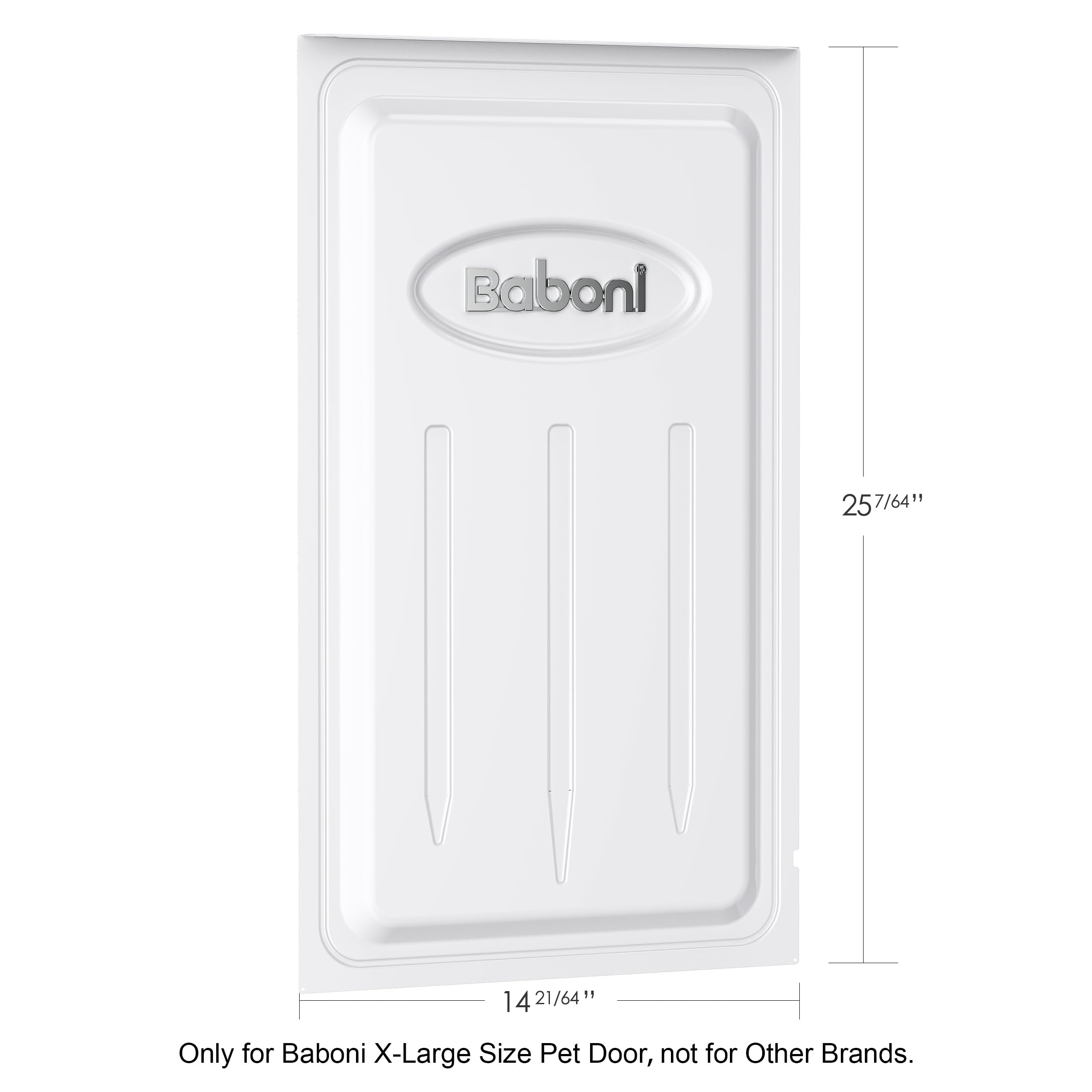 Baboni X-Large pet door cover installed on wall, rust-proof durability supports secure blocking.