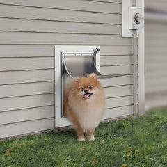 Baboni pet door with aluminum lock for secure access.