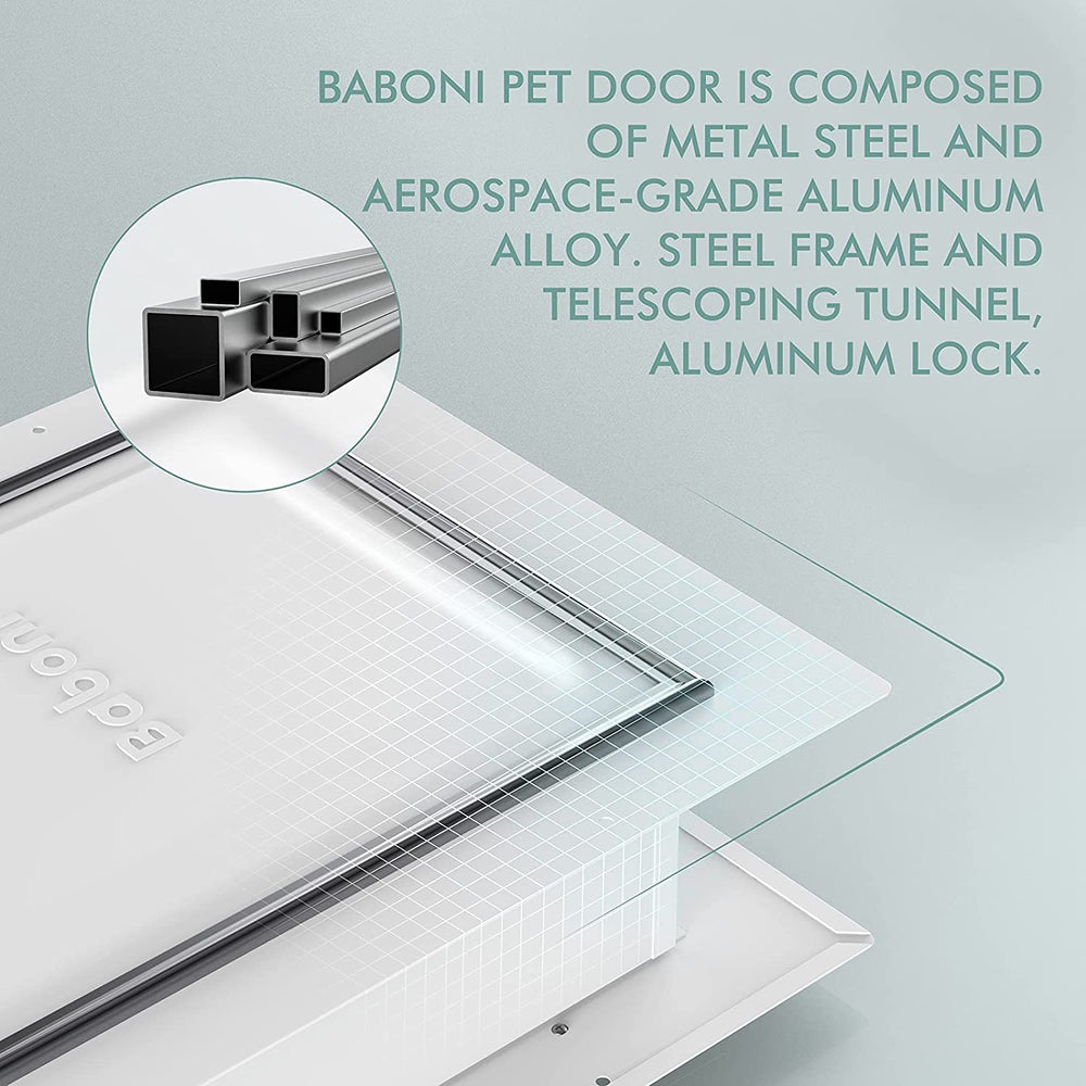 Baboni pet door double-flap keeps out drafts with weatherproof sealing