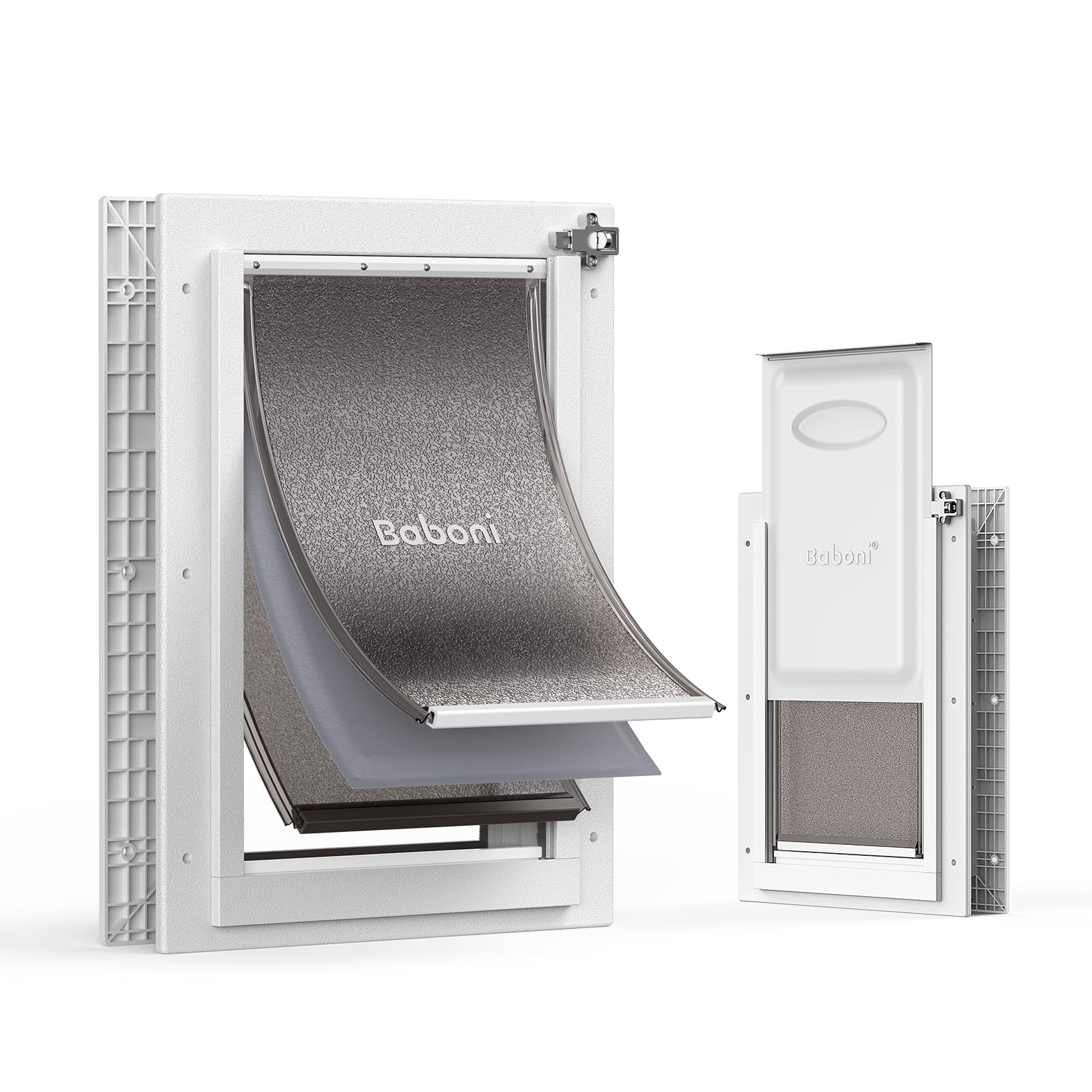 Baboni pet door in exterior-use scenario for doors