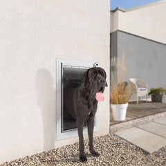 Baboni Pet Door steel frame delivers durable, secure access for pets up to 100 pounds.