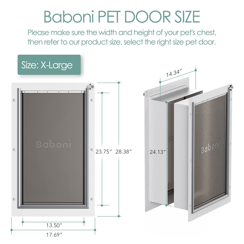 Baboni pet door telescoping tunnel adapts to thick walls for flexible installation.