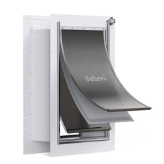 Baboni Pet Door wall 3-flap design with telescoping tunnel for varied wall thickness and easy access.
