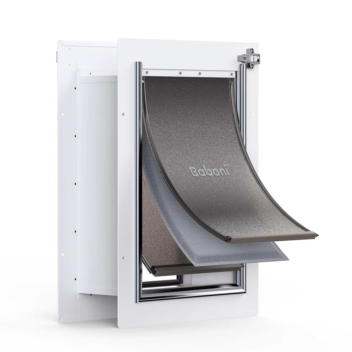 Baboni pet door wall installation with steel frame for a sturdy DIY setup
