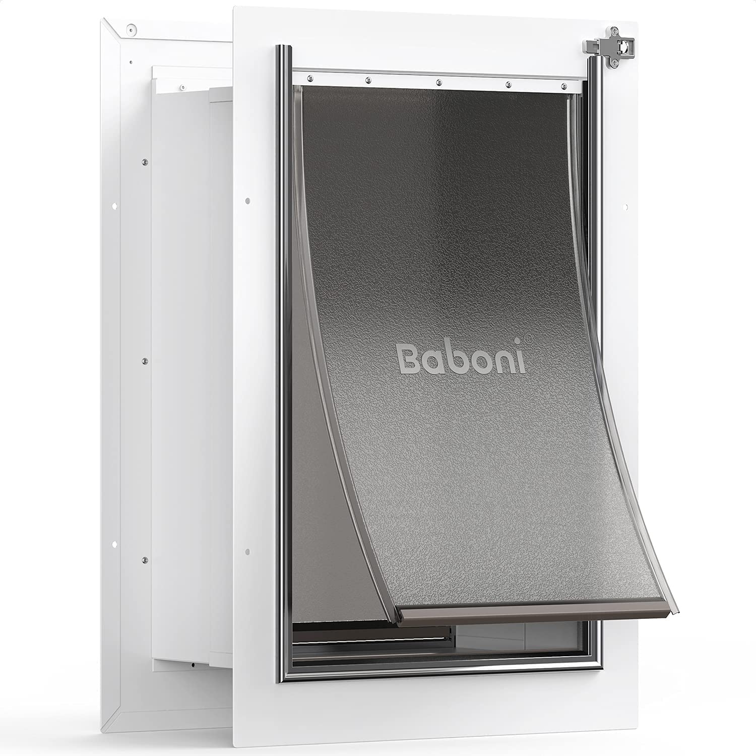 Baboni pet door wall steel-frame provides sturdy daily access for dogs and cats