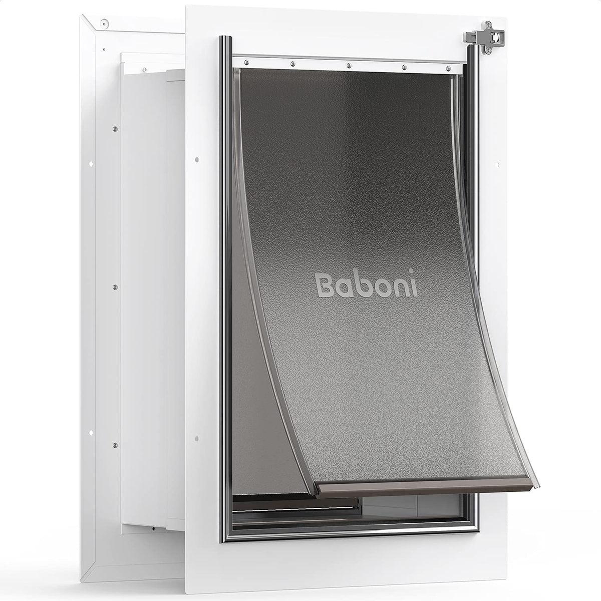 Baboni pet door wall steel-frame provides sturdy daily access for dogs and cats