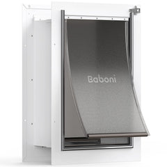 Baboni pet door wall steel-frame provides sturdy daily access for dogs and cats