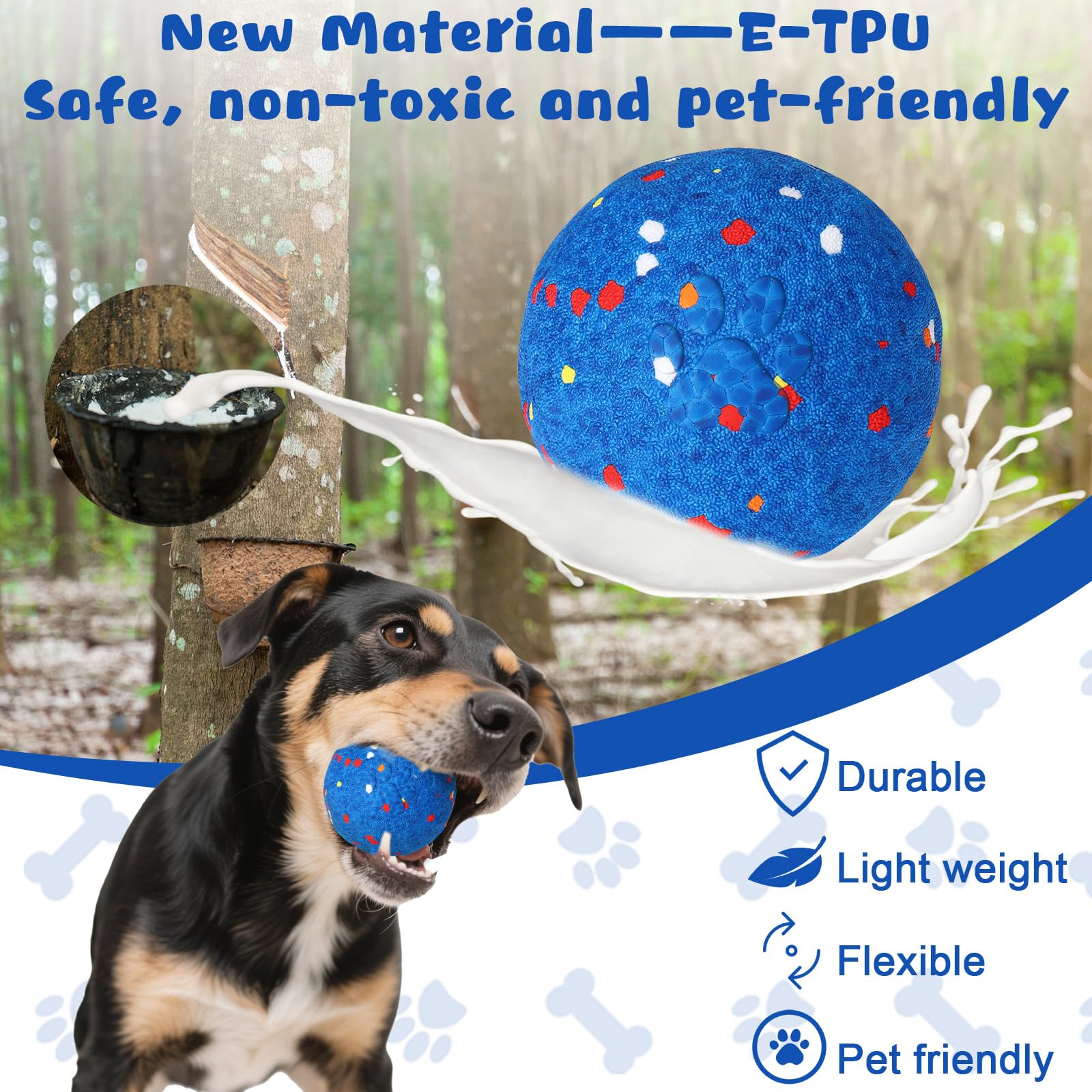 BABORUI Interactive Dog Ball top-down view demonstrates auto-play and self-entertainment features.