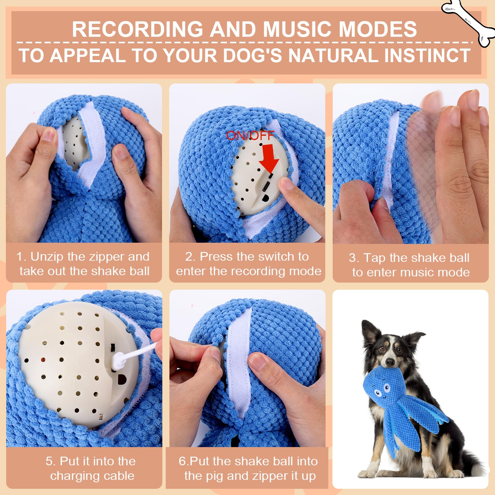 BABORUI octopus toy bounce-action captures curious dogs during play