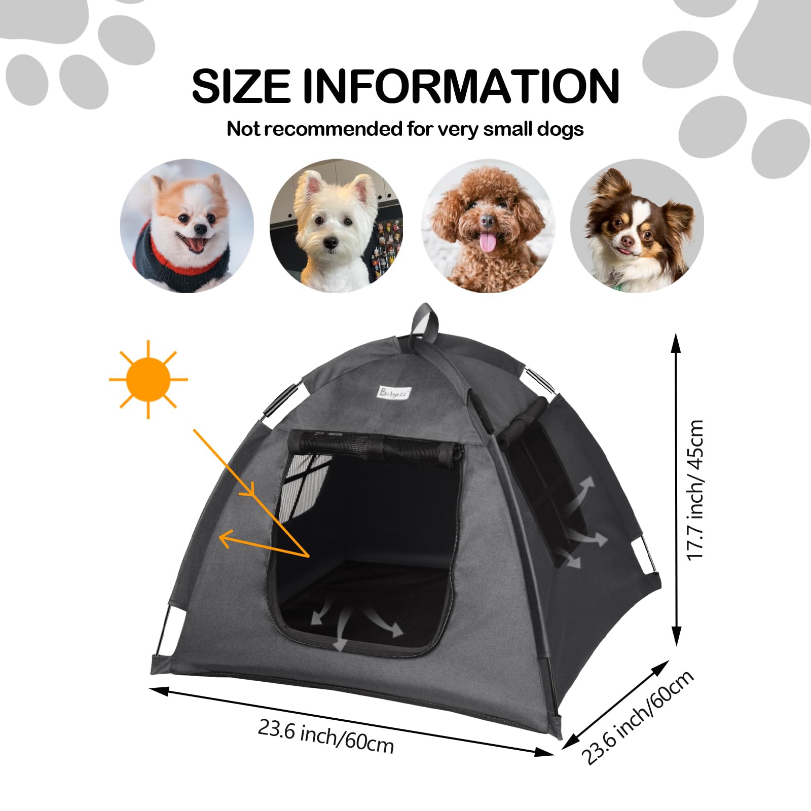 Babyezz cat tent waterproof material keeps pets sheltered during light rain or damp days.