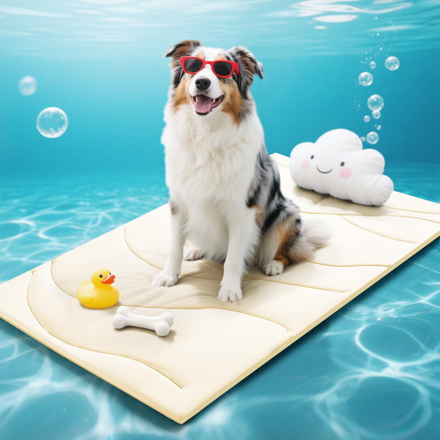 Babygreat dog cooling mat beige main image shows cool surface for pets