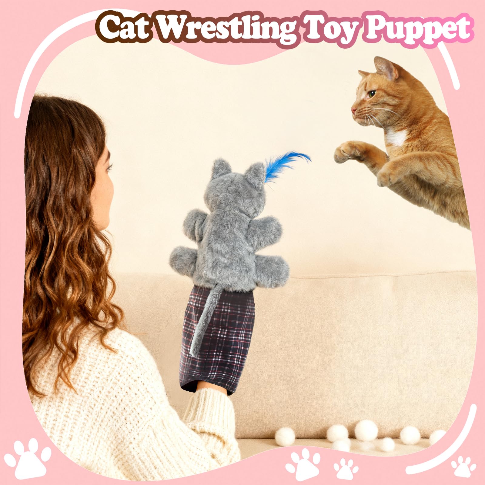 babyye Cat Wrestling Glove shows cat-friendly design for safe, interactive at-home fun