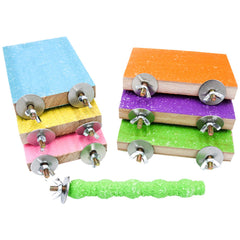 Bac-kitchen 7 Pcs Bird Perch Stand Toy package — varied perches for engaging bird exercise.