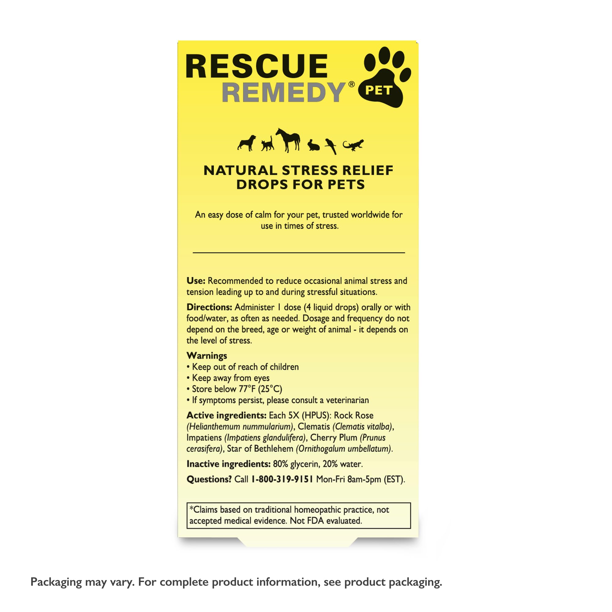 Bach Rescue Remedy Pet Dropper administering scene emphasizes easy use with food or water.