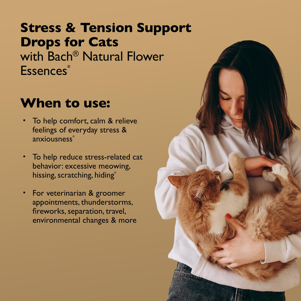 Bach Rescue Remedy Pet Dropper pour demonstrates easy dosing for travel or vet visits.