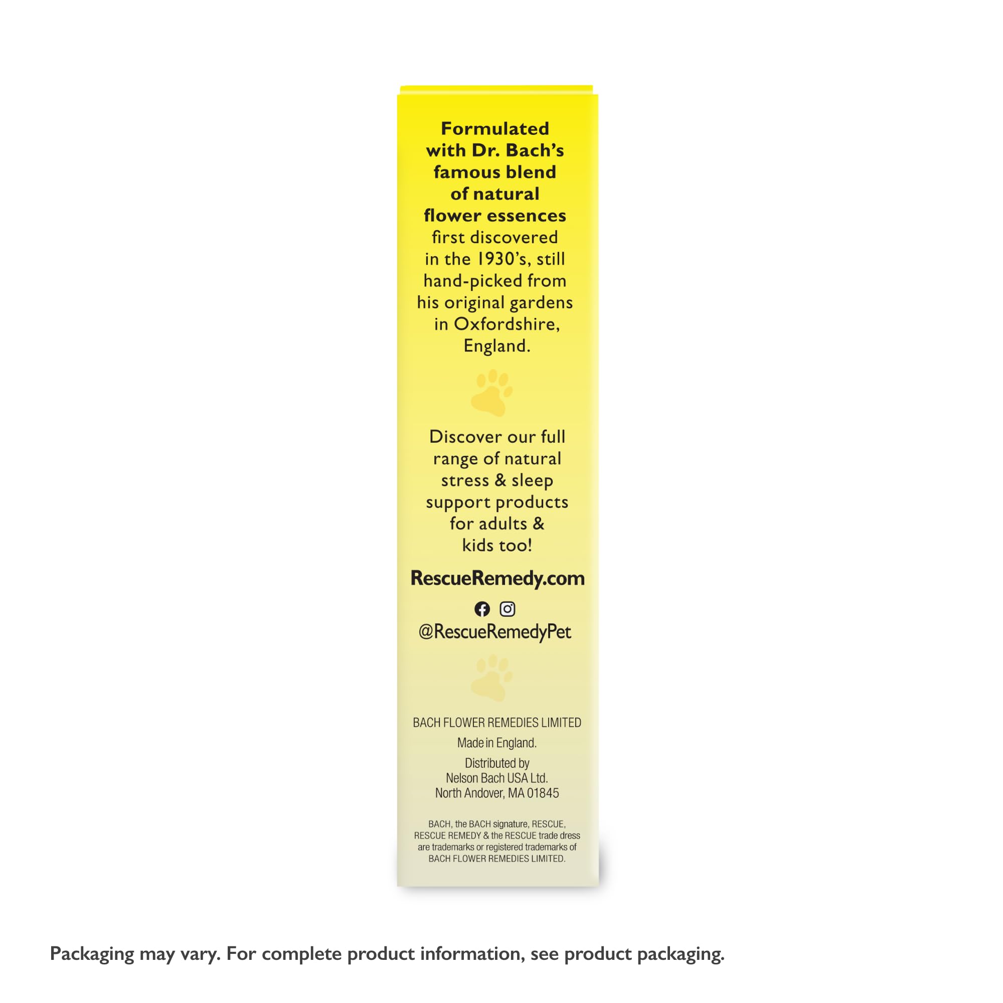 Bach Rescue Remedy Pet Dropper flower-essences blend image emphasizes natural calming support.